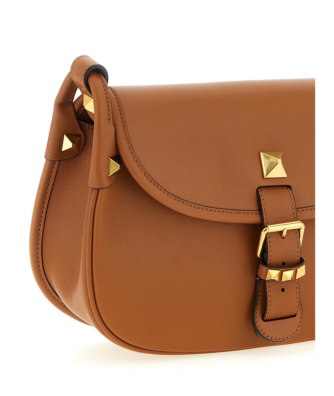 VALENTINO Коричневая кожаная сумка через плечо, фото 3