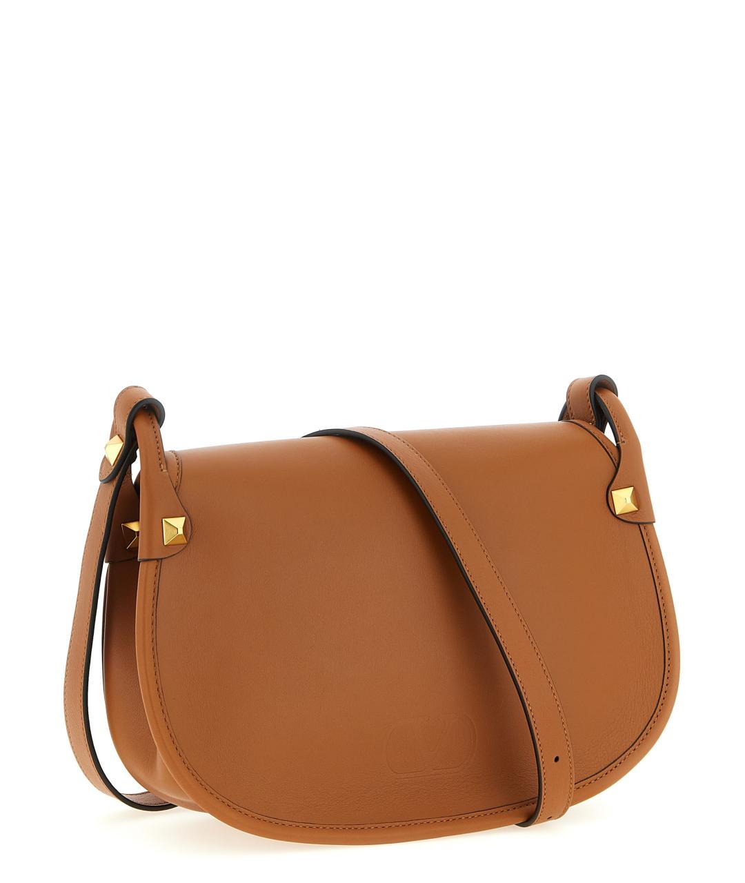 VALENTINO Коричневая кожаная сумка через плечо, фото 2