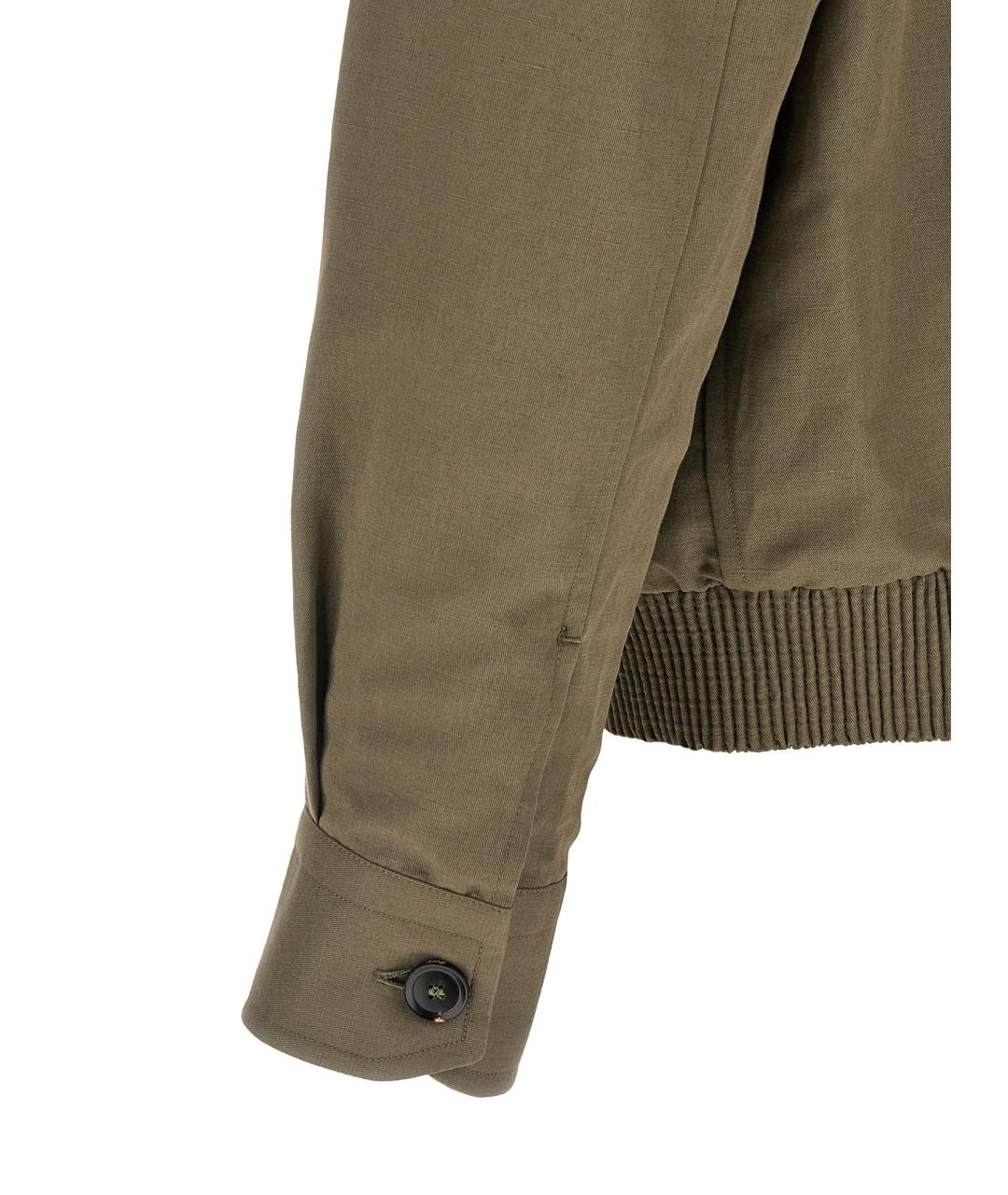 BRIONI Зеленая льняная куртка, фото 4