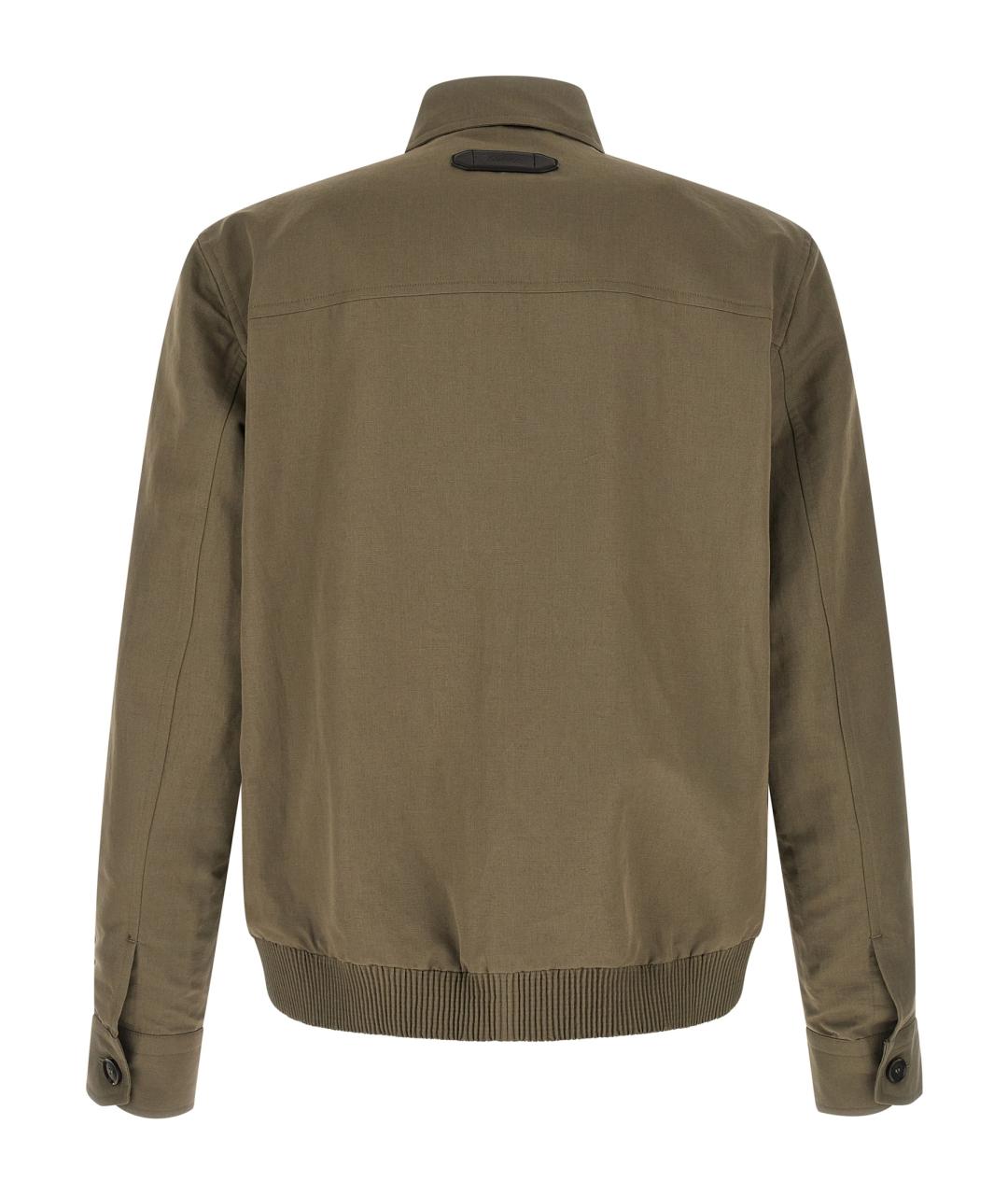 BRIONI Зеленая льняная куртка, фото 2