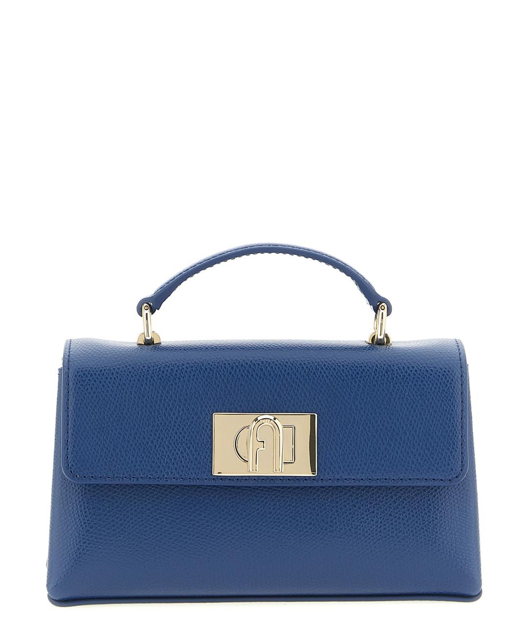 FURLA Синяя кожаная сумка через плечо, фото 1