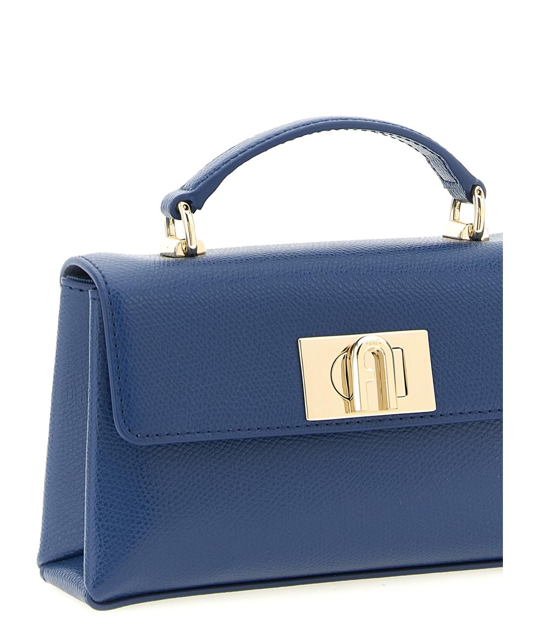 FURLA Синяя кожаная сумка через плечо, фото 3