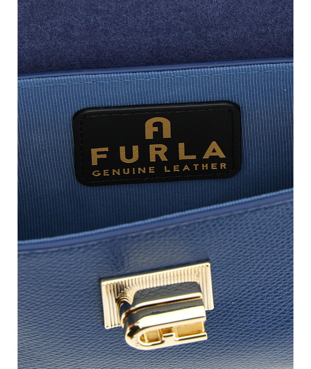 FURLA Синяя кожаная сумка через плечо, фото 4