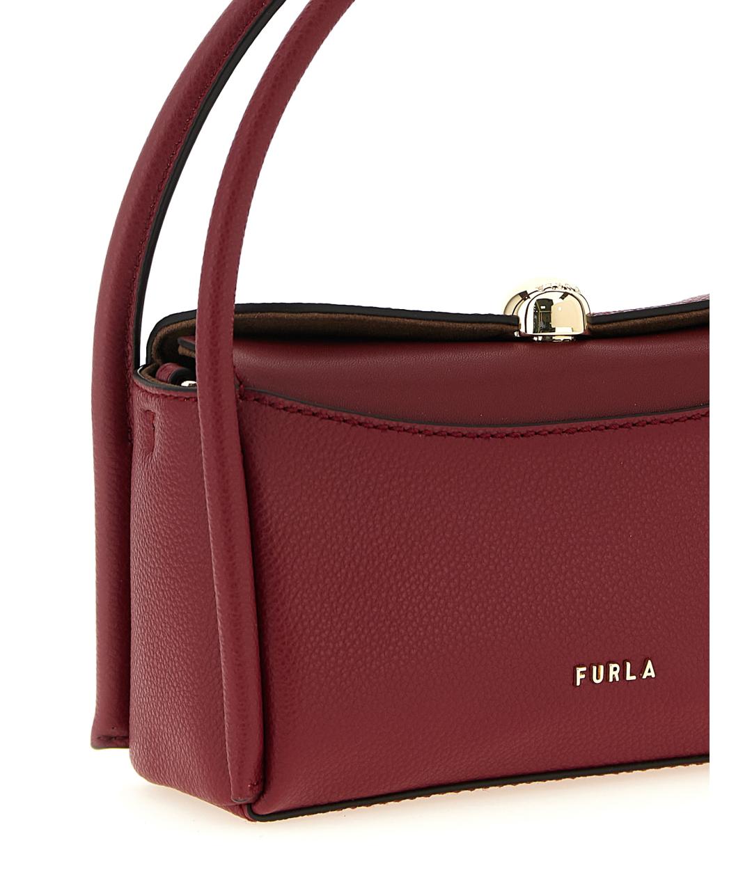 FURLA Бордовая кожаная сумка через плечо, фото 3