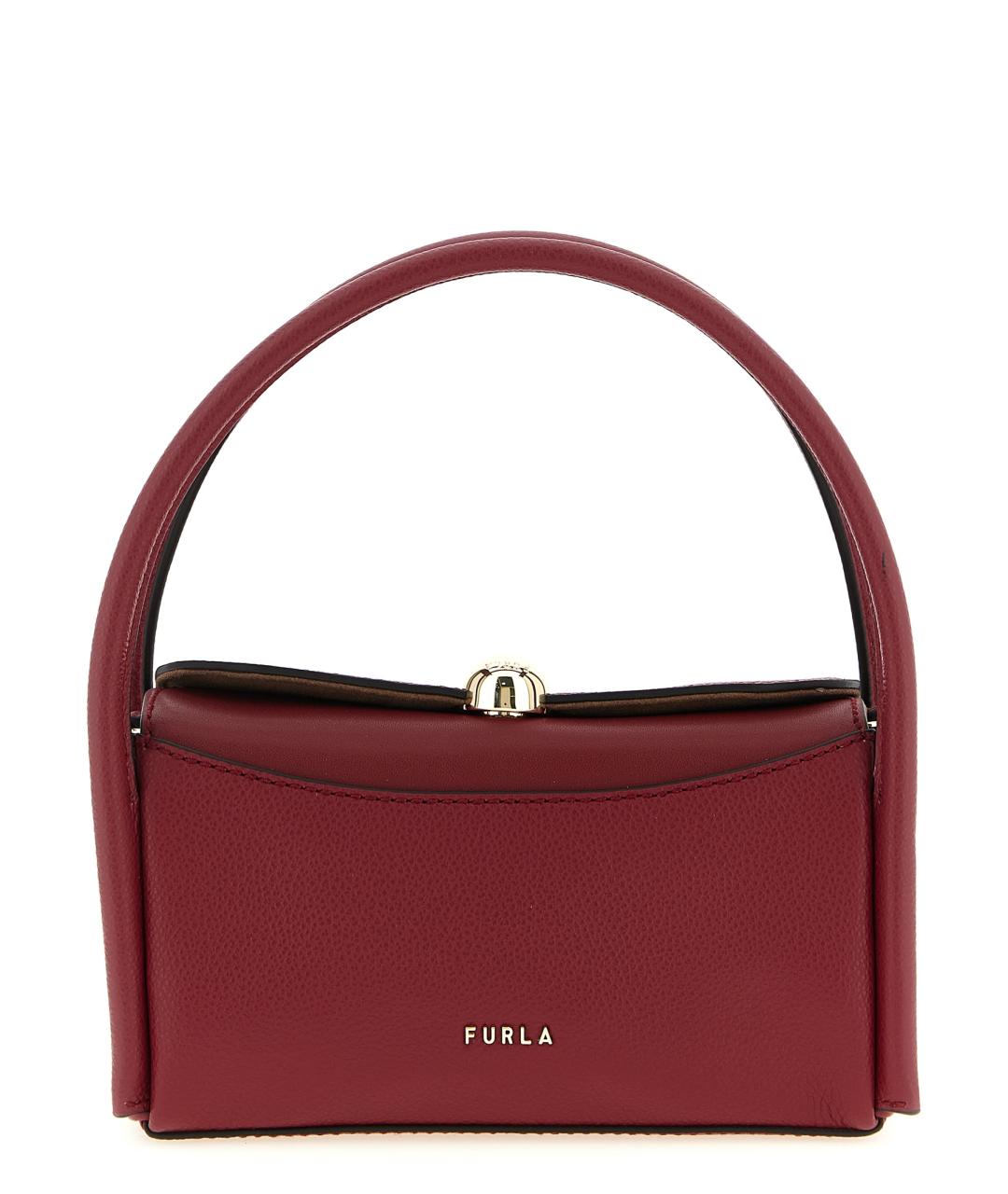 FURLA Бордовая кожаная сумка через плечо, фото 1