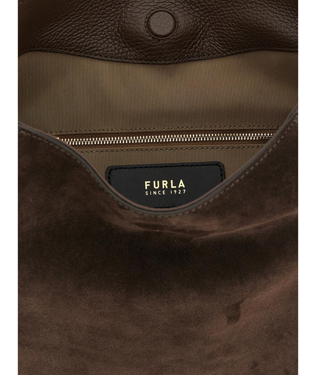 FURLA Коричневая замшевая сумка через плечо, фото 4