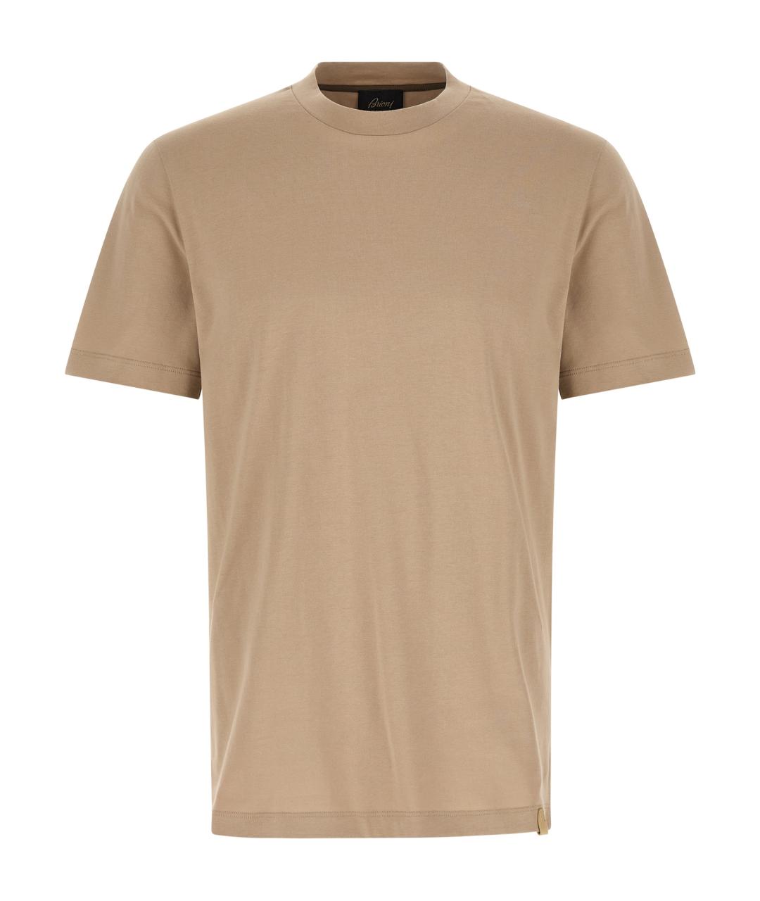 BRIONI Бежевая хлопковая футболка, фото 1