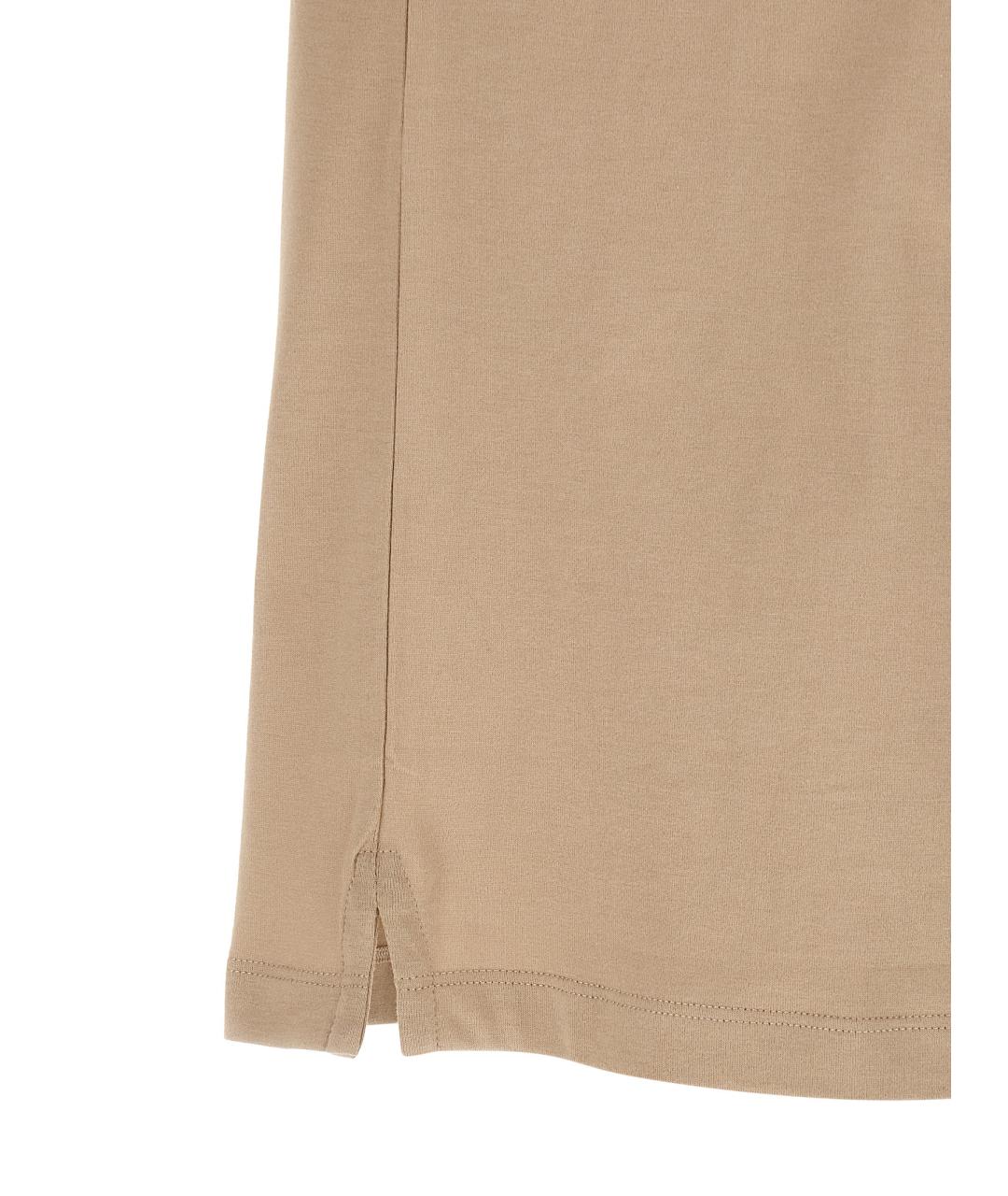 BRIONI Бежевая хлопковая футболка, фото 4