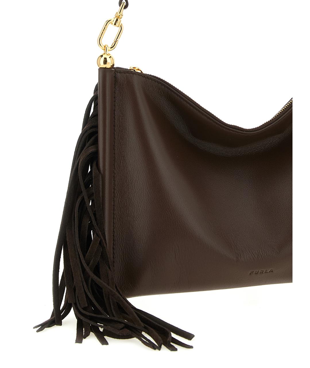 FURLA Коричневая кожаная сумка через плечо, фото 3