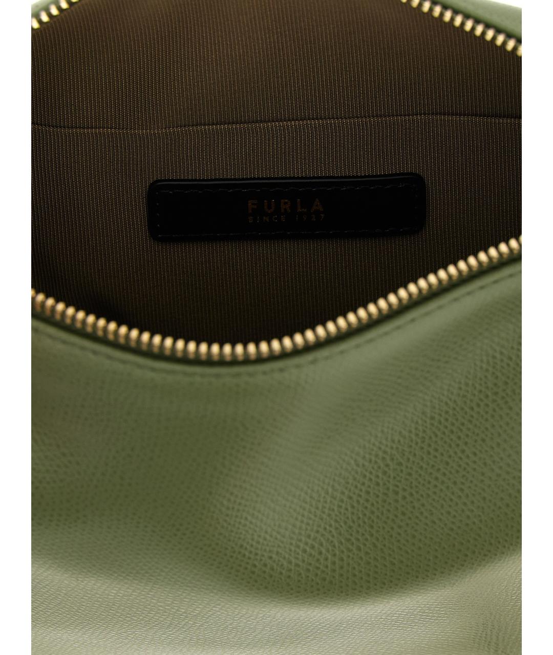 FURLA Зеленая кожаная сумка через плечо, фото 4