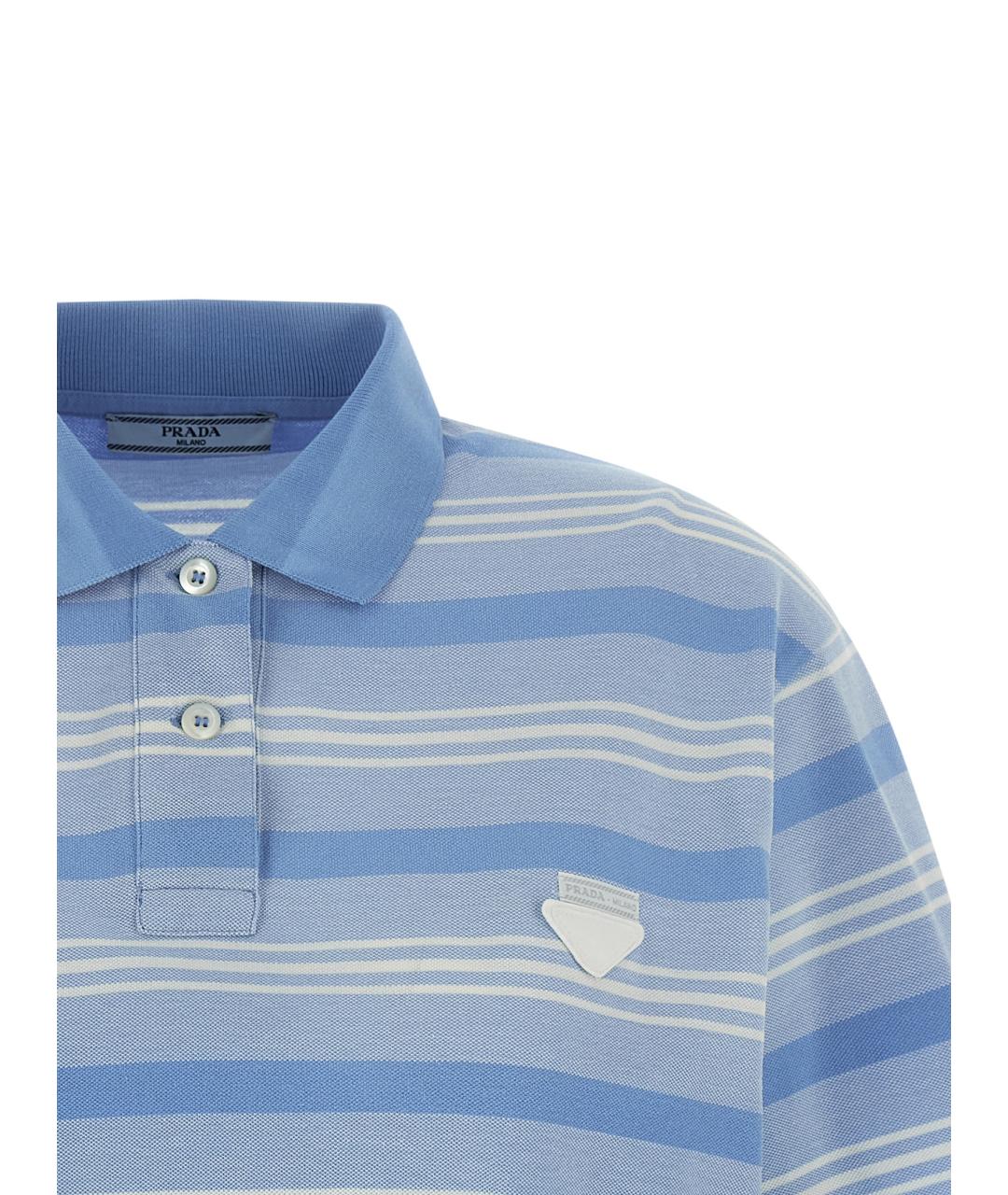 PRADA Голубая хлопковая футболка, фото 3