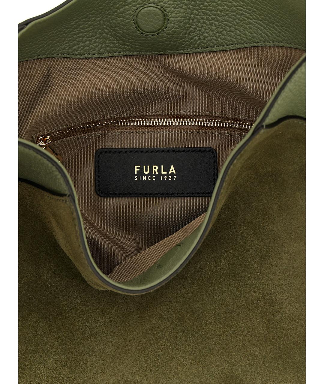 FURLA Зеленая замшевая сумка через плечо, фото 4