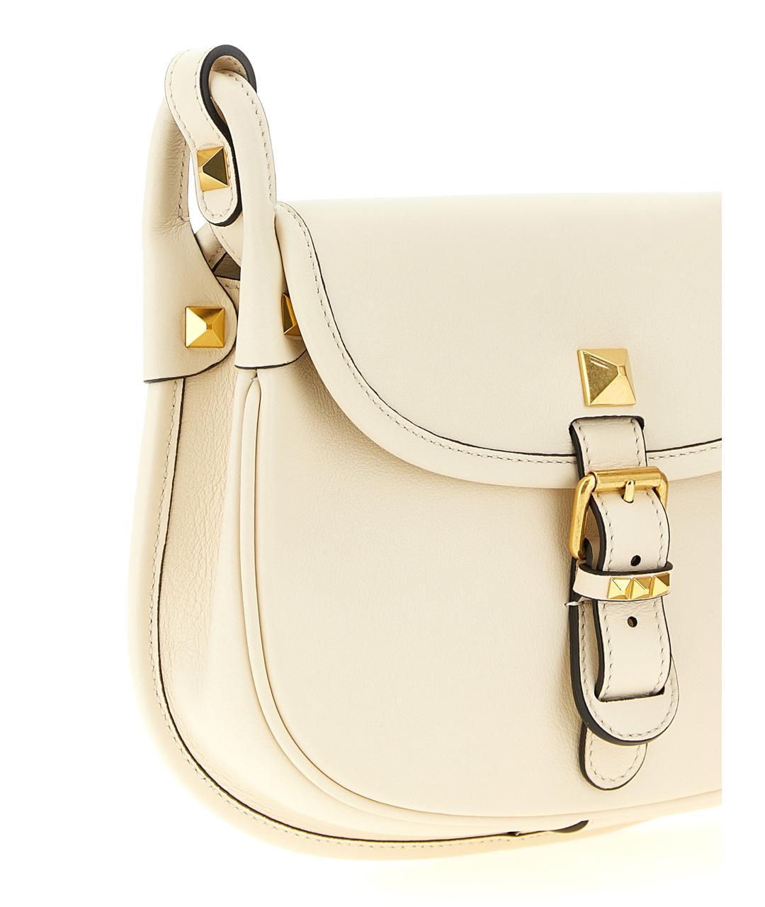 VALENTINO Бежевая кожаная сумка через плечо, фото 3