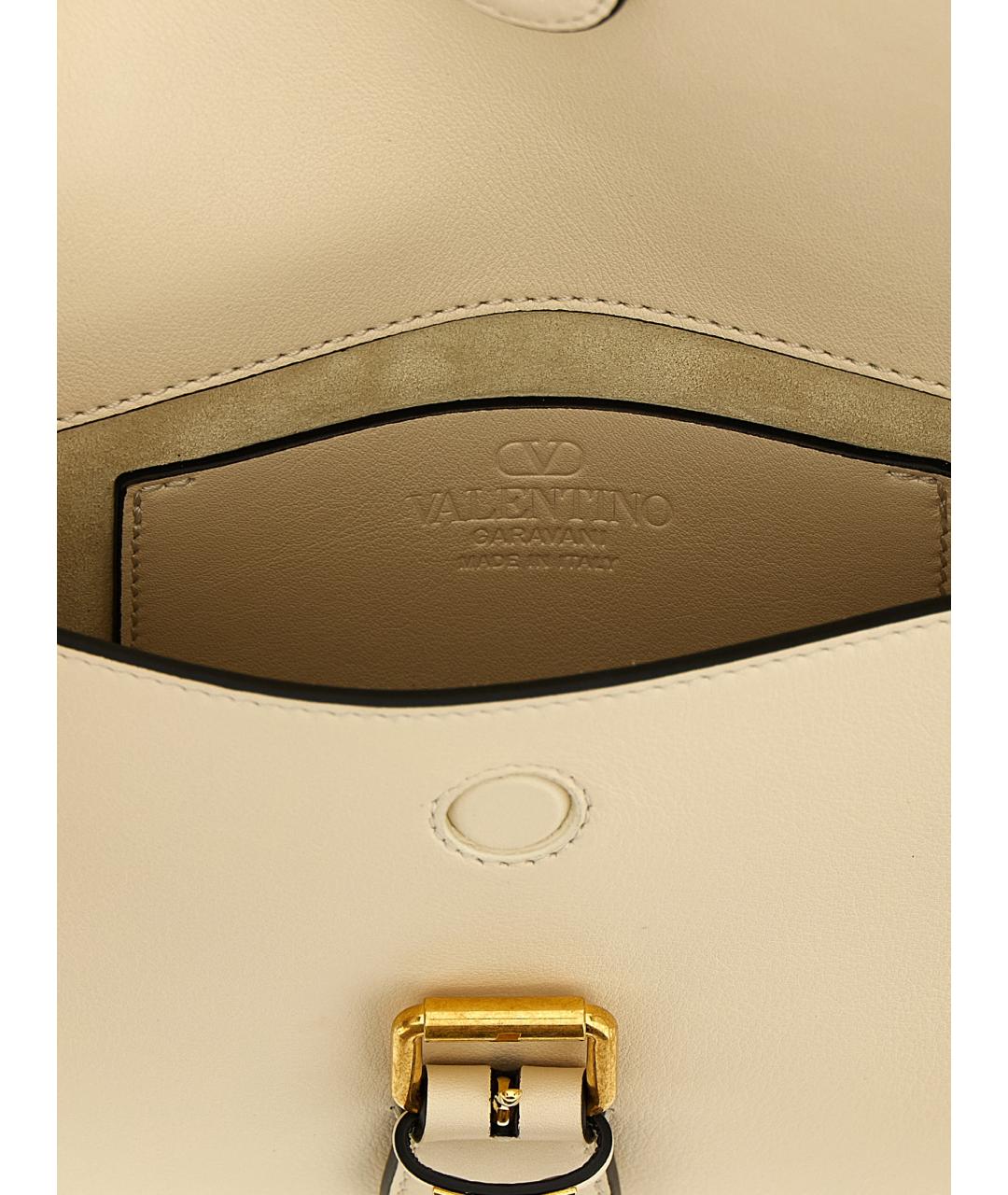 VALENTINO Бежевая кожаная сумка через плечо, фото 4