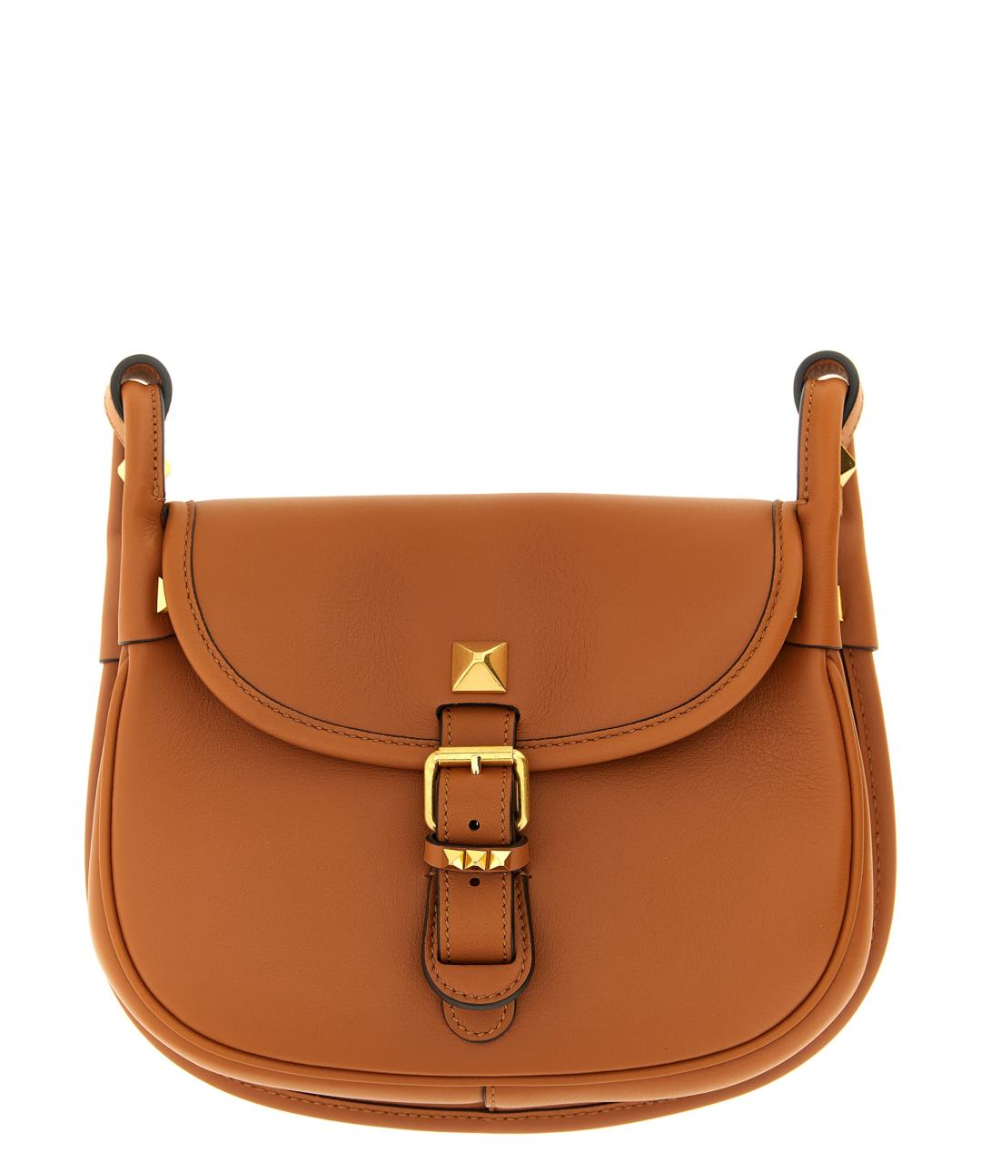 VALENTINO Коричневая кожаная сумка через плечо, фото 1