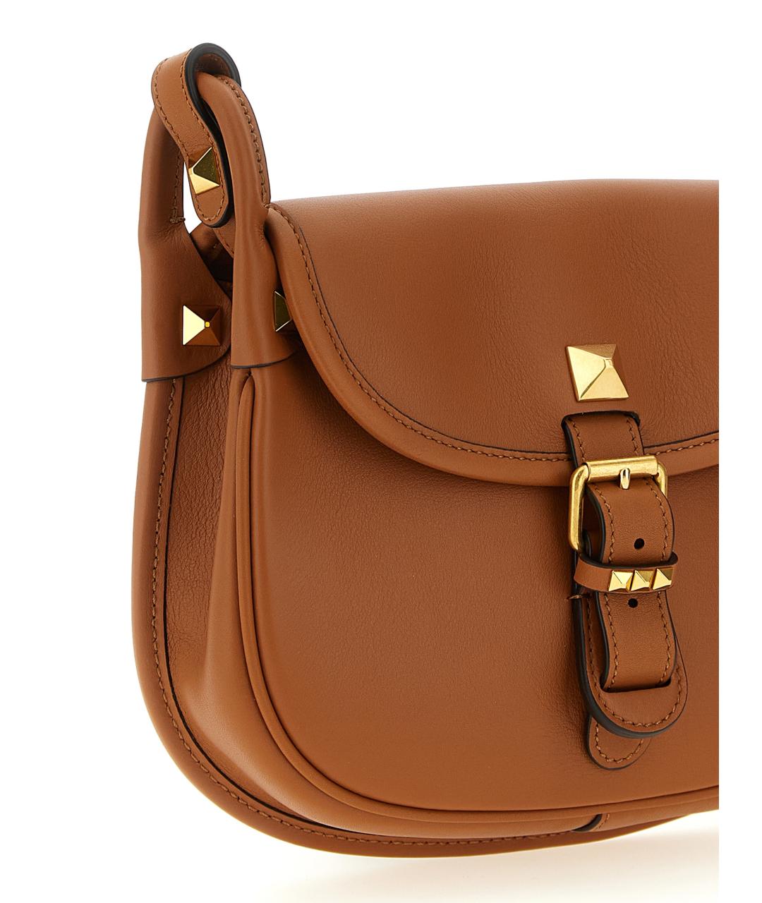 VALENTINO Коричневая кожаная сумка через плечо, фото 3