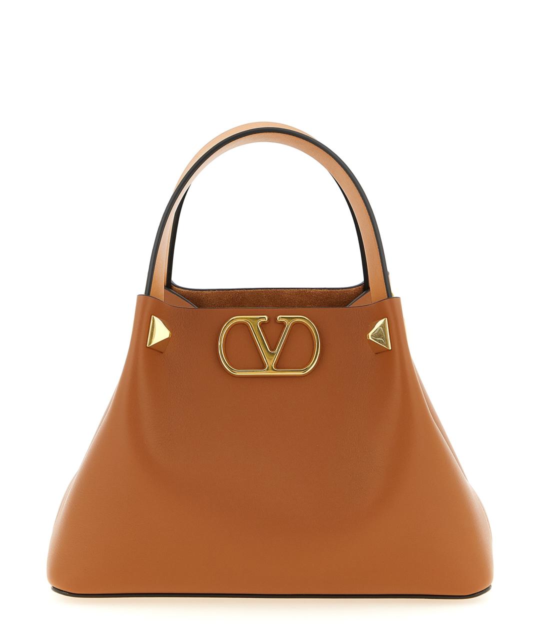 VALENTINO Коричневая кожаная сумка тоут, фото 1