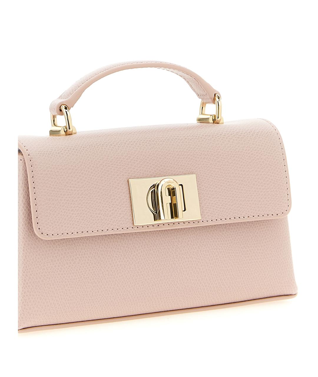 FURLA Розовая кожаная сумка через плечо, фото 3