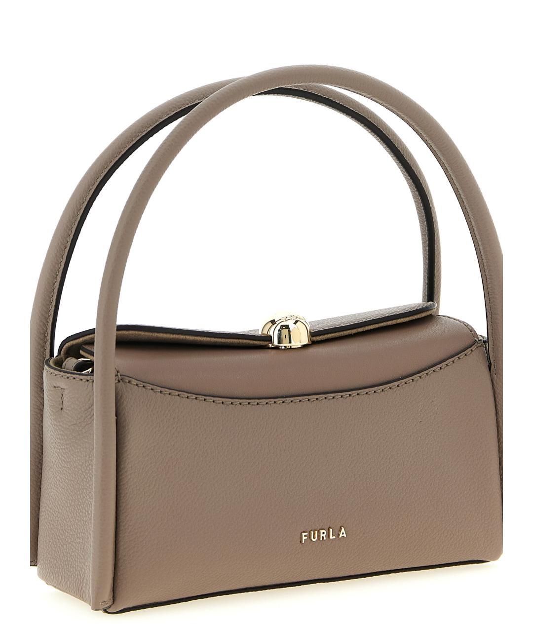 FURLA Серая кожаная сумка через плечо, фото 3