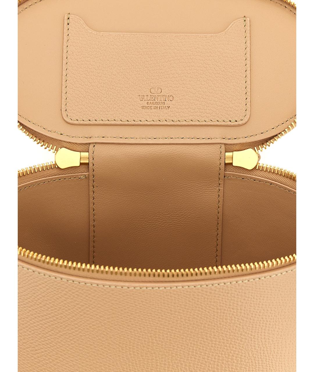VALENTINO Бежевая кожаная сумка через плечо, фото 4