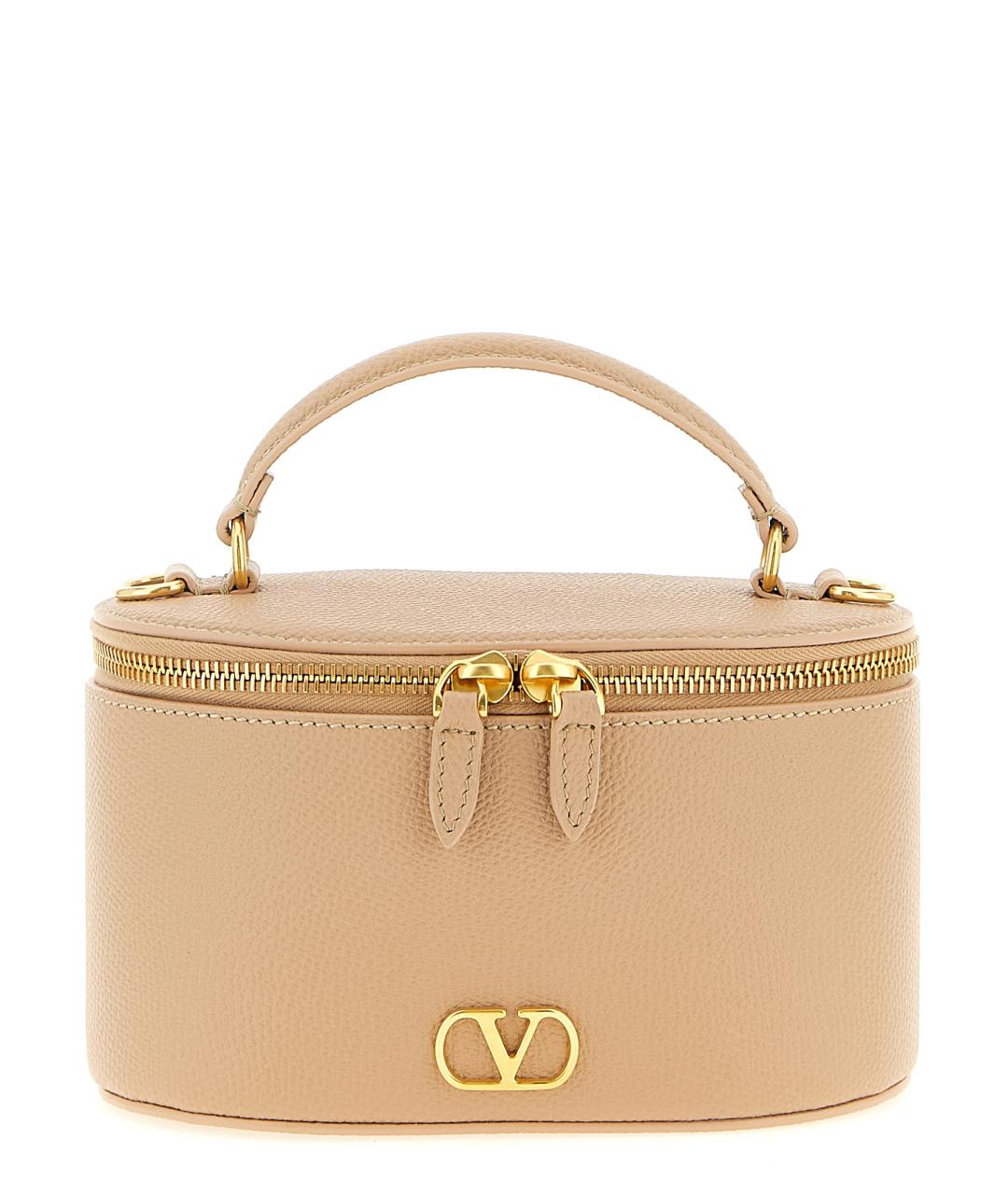 VALENTINO Бежевая кожаная сумка через плечо, фото 1