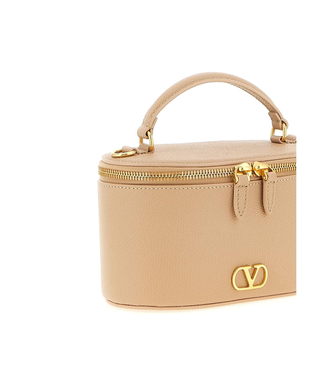 VALENTINO Бежевая кожаная сумка через плечо, фото 3