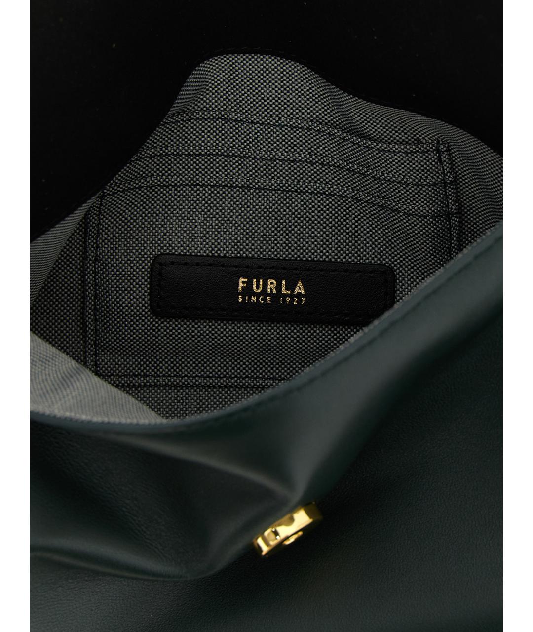 FURLA Зеленая кожаная сумка через плечо, фото 4