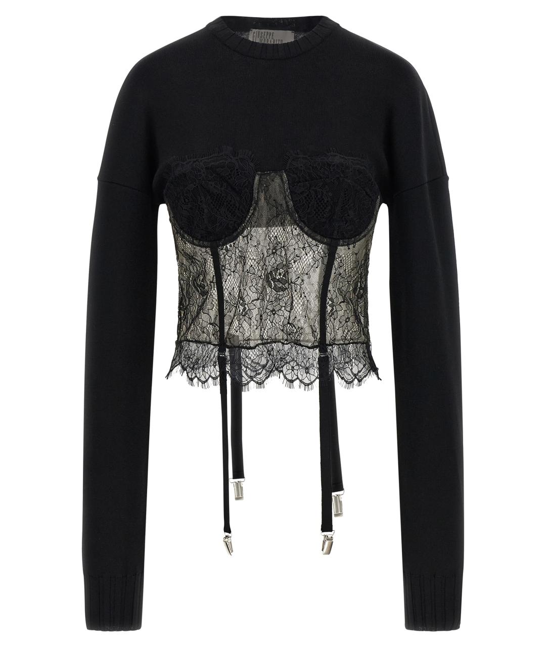 GIUSEPPE DI MORABITO Черный вискозный джемпер / свитер, фото 1