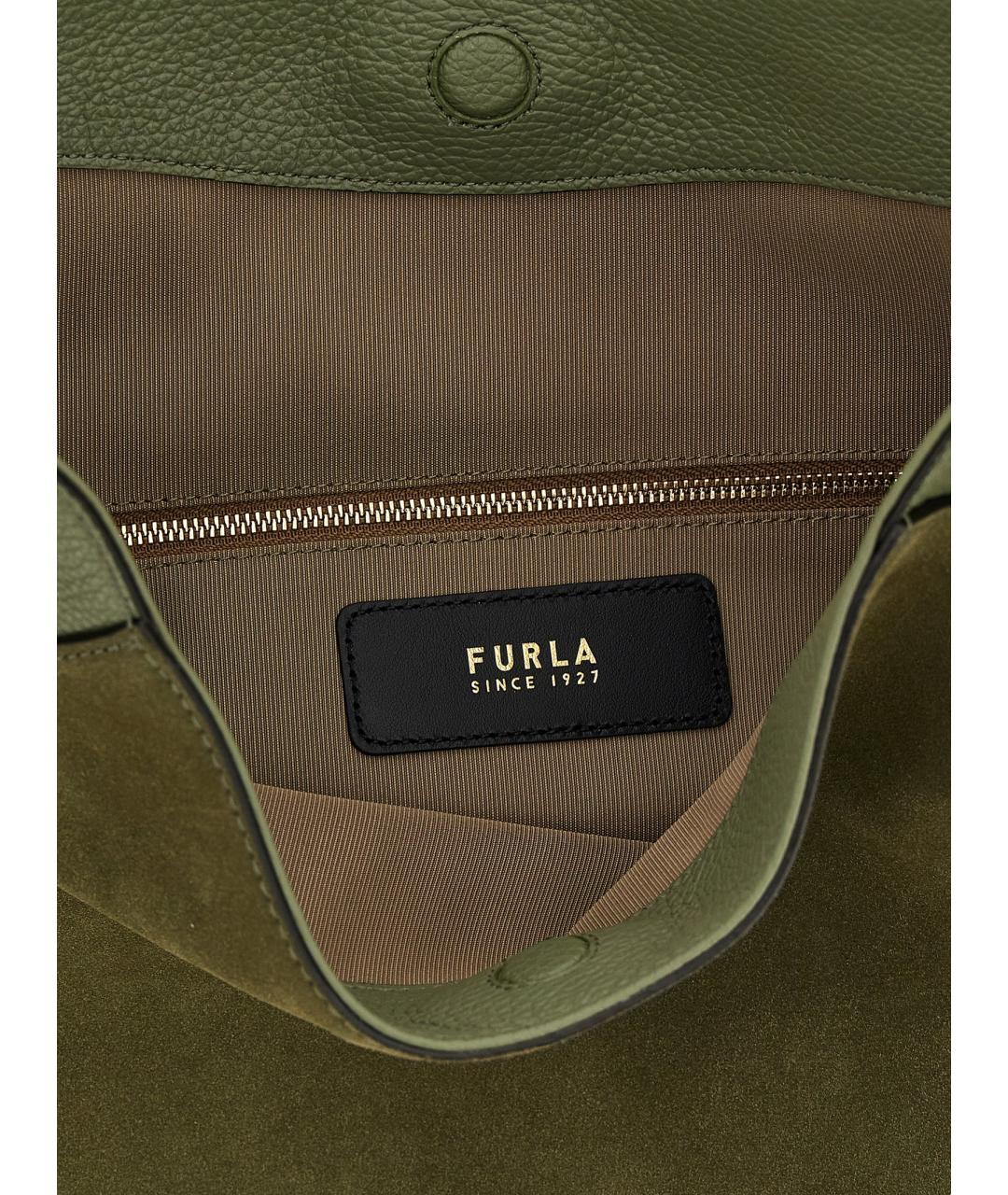 FURLA Зеленая замшевая сумка через плечо, фото 4