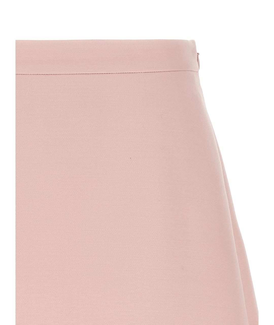 VALENTINO Розовая шерстяная юбка мини, фото 3