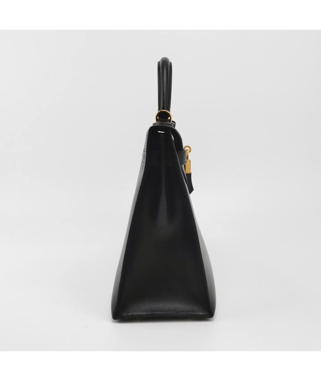 HERMES Черная кожаная сумка с короткими ручками, фото 3