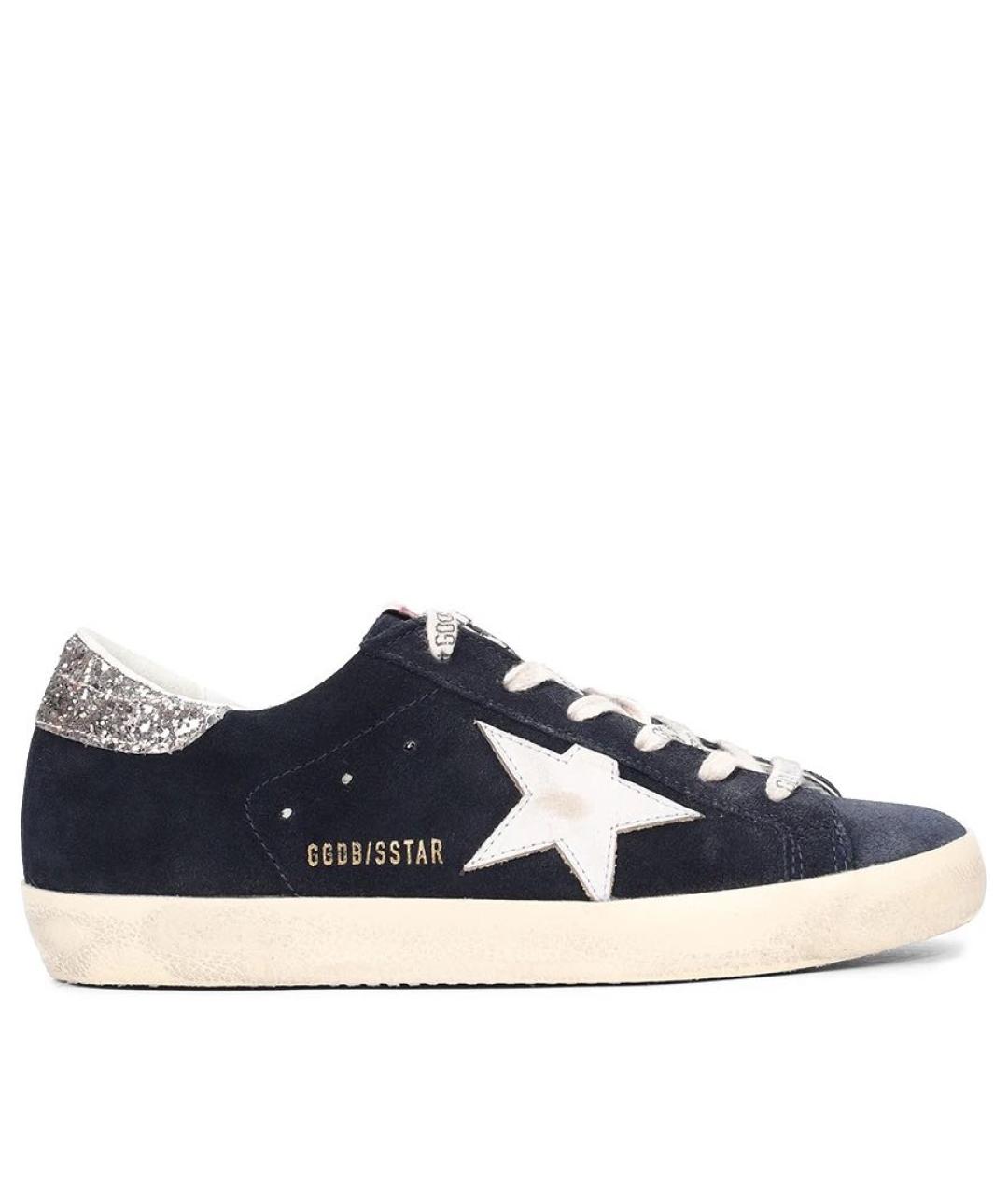 GOLDEN GOOSE DELUXE BRAND Темно-синие замшевые кеды, фото 1