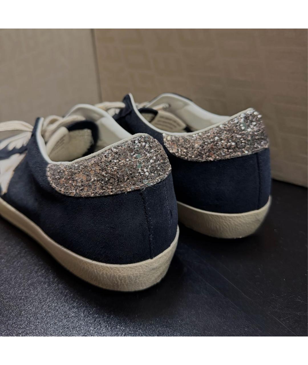 GOLDEN GOOSE DELUXE BRAND Темно-синие замшевые кеды, фото 6