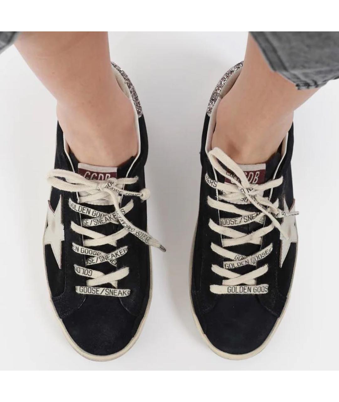 GOLDEN GOOSE DELUXE BRAND Темно-синие замшевые кеды, фото 2