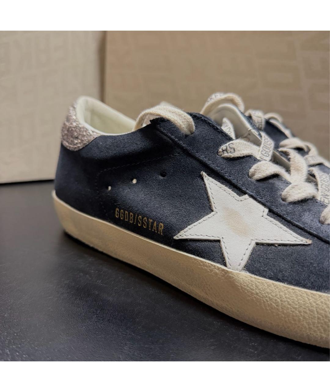 GOLDEN GOOSE DELUXE BRAND Темно-синие замшевые кеды, фото 7