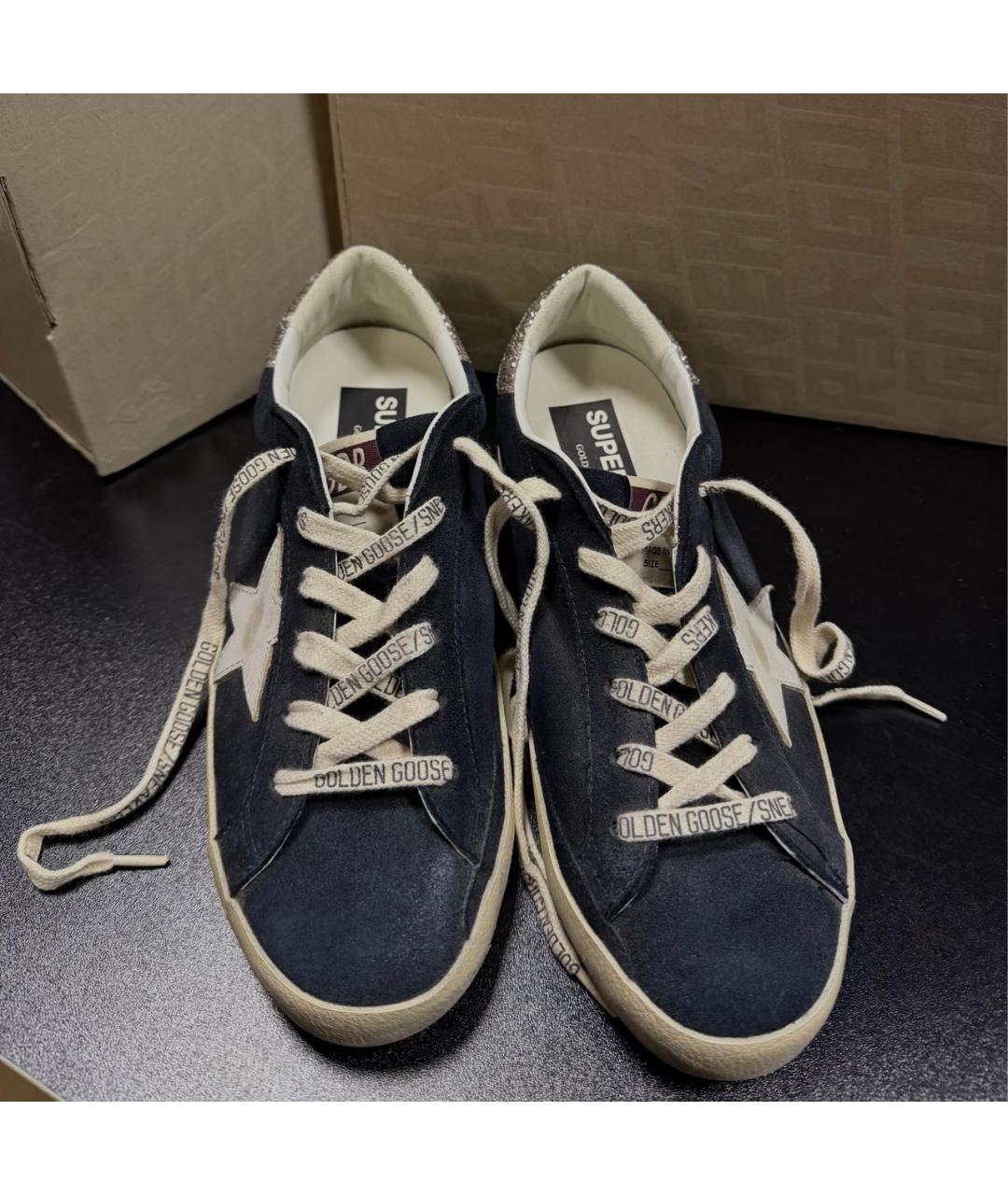 GOLDEN GOOSE DELUXE BRAND Темно-синие замшевые кеды, фото 5