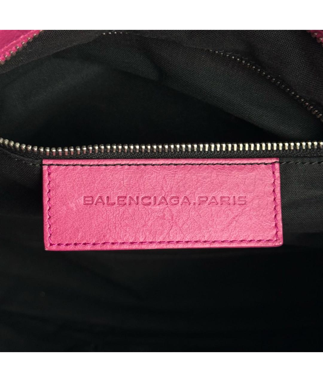 BALENCIAGA Розовая кожаная сумка с короткими ручками, фото 6