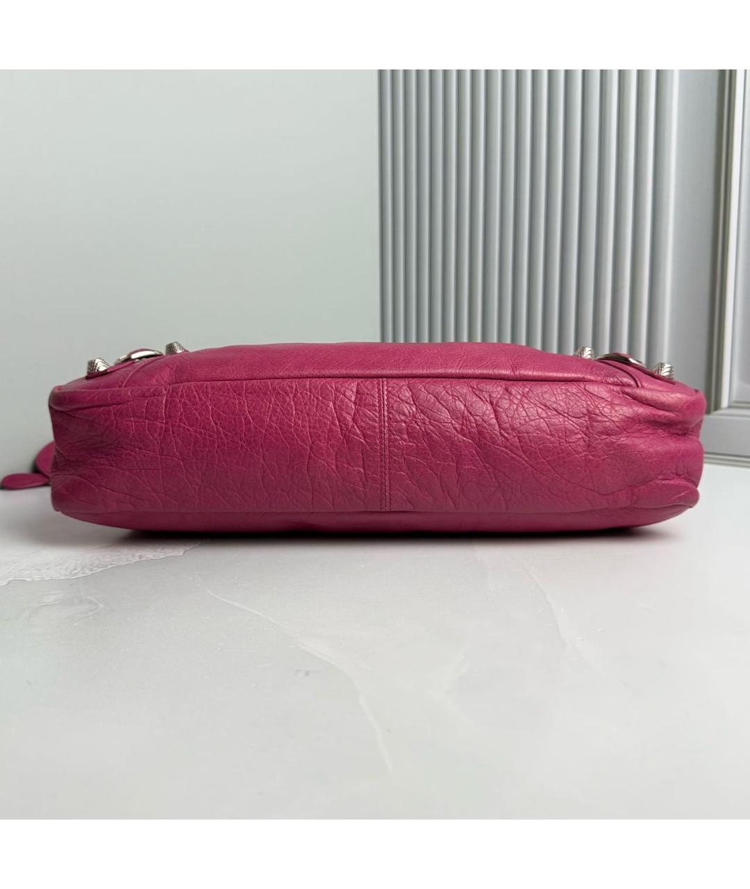 BALENCIAGA Розовая кожаная сумка с короткими ручками, фото 4