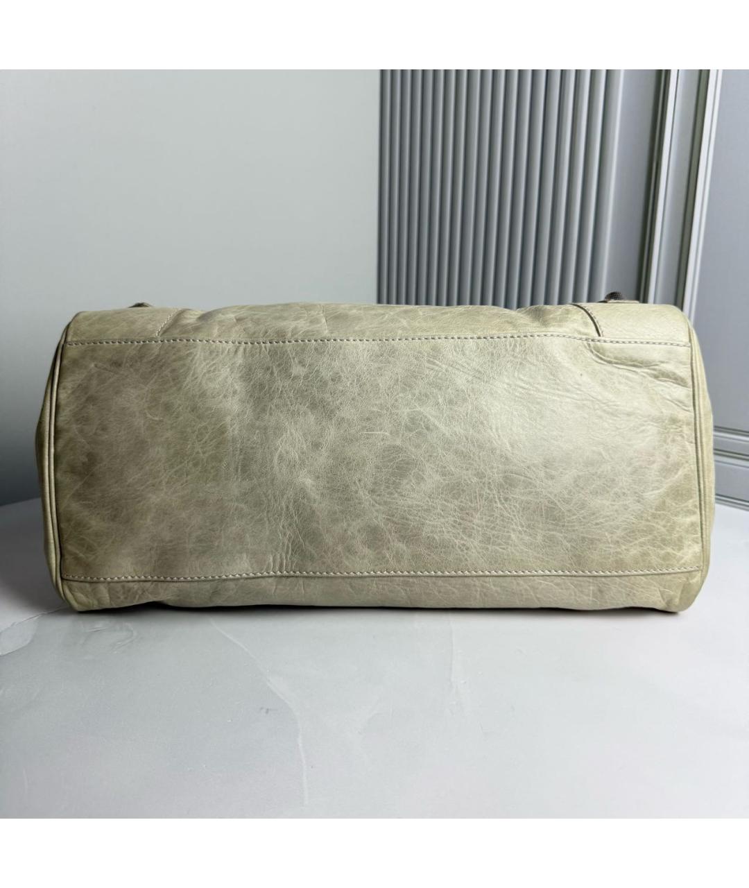 BALENCIAGA Серая кожаная сумка с короткими ручками, фото 3