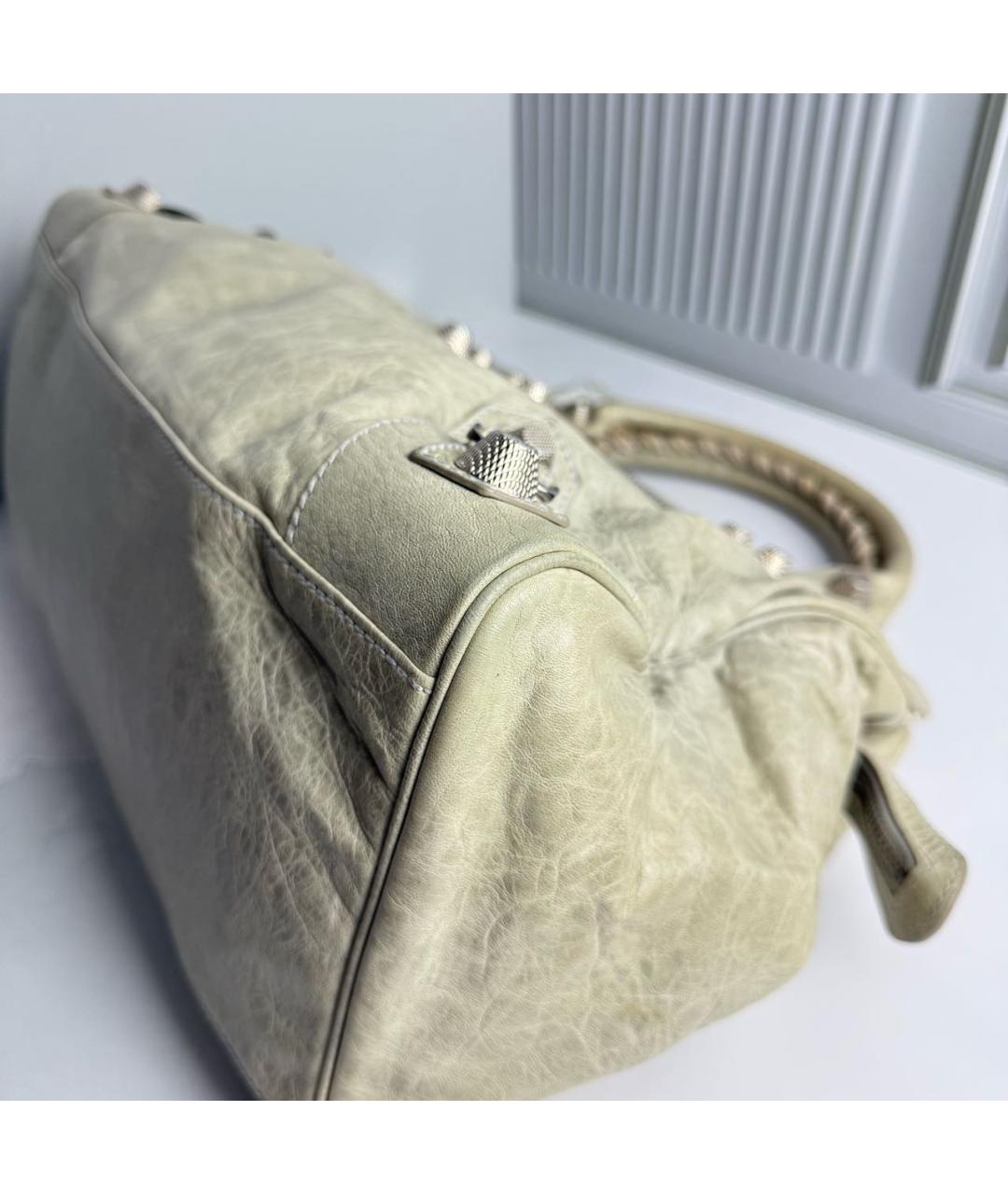 BALENCIAGA Серая кожаная сумка с короткими ручками, фото 6