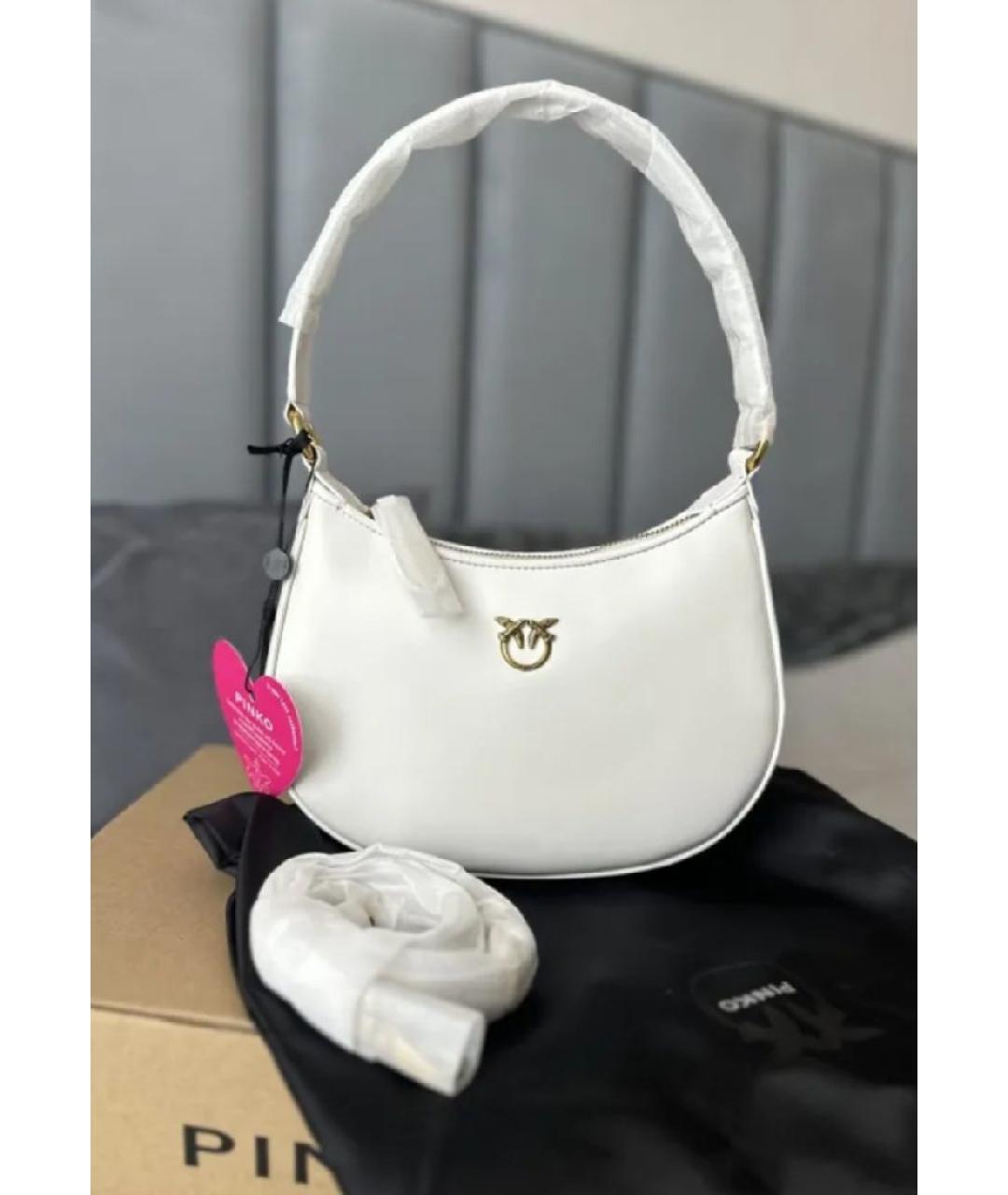 PINKO Белая кожаная сумка через плечо, фото 3