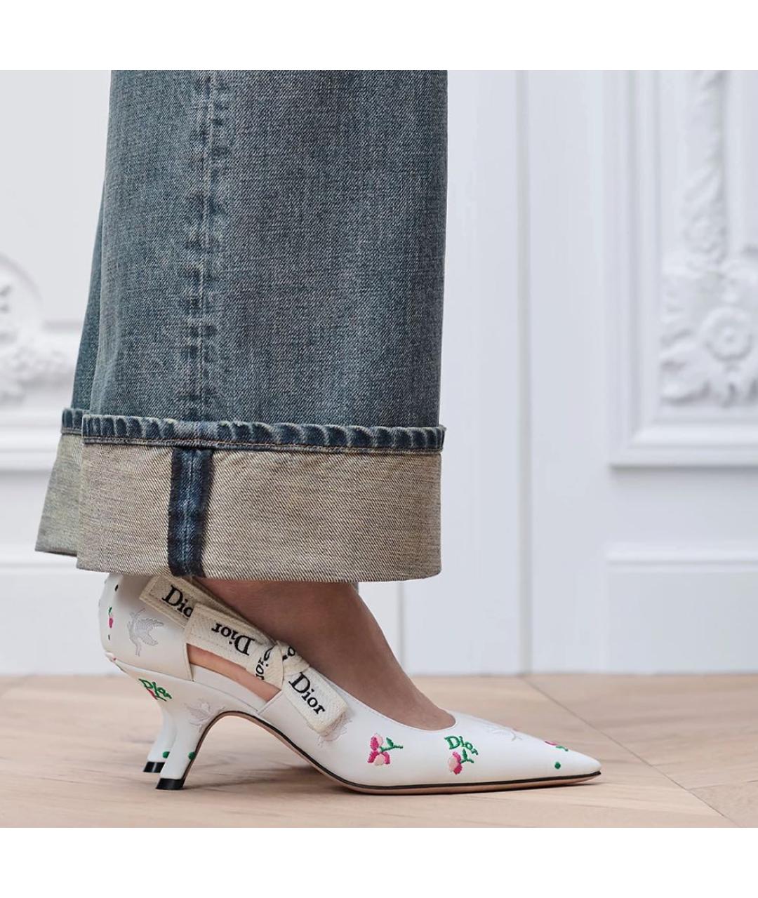 CHRISTIAN DIOR Белые кожаные туфли, фото 2