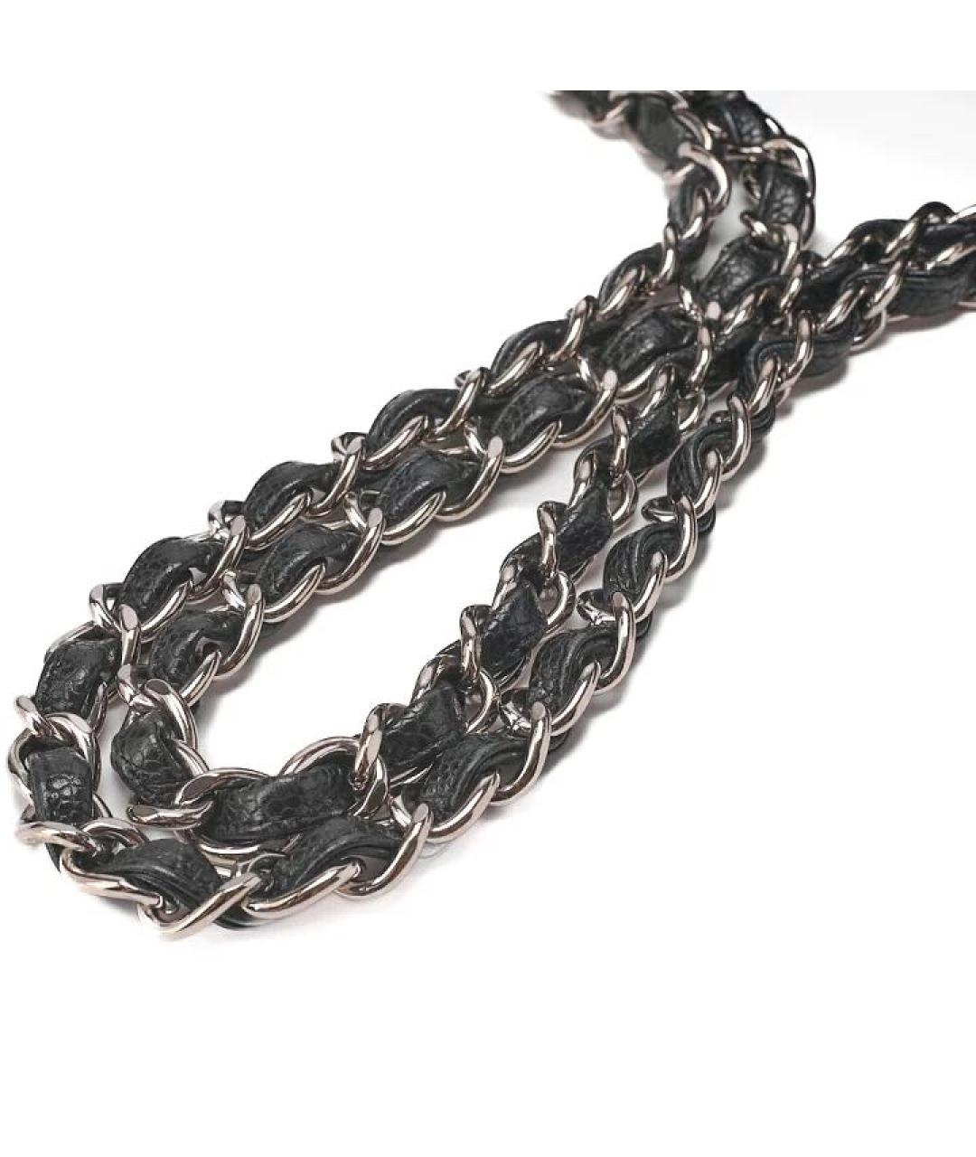 CHANEL Черная кожаная сумка через плечо, фото 6