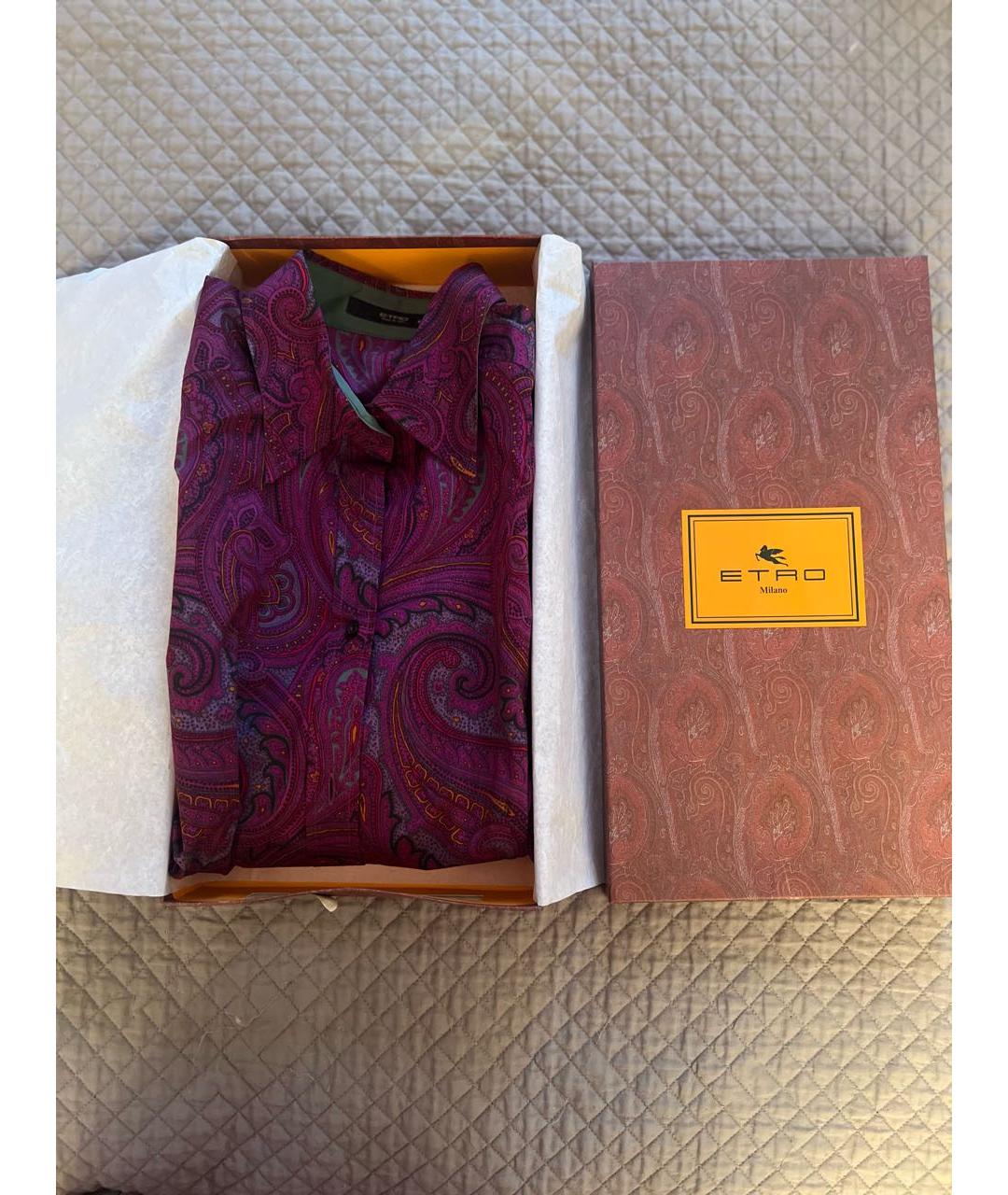 ETRO Фиолетовая хлопко-эластановая рубашка, фото 5