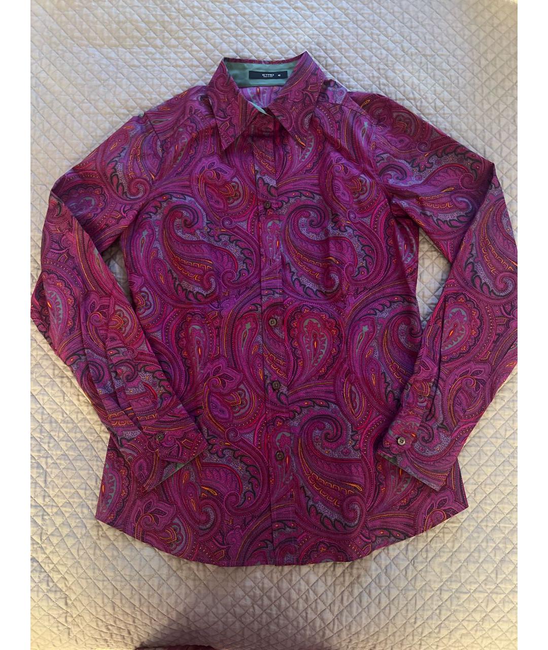 ETRO Фиолетовая хлопко-эластановая рубашка, фото 6