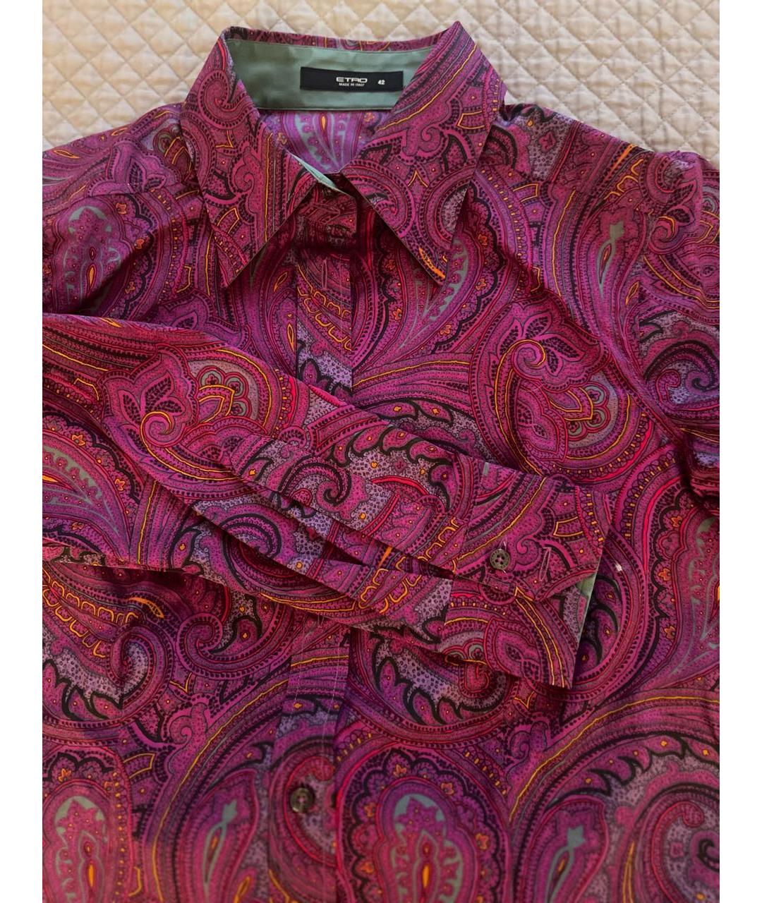 ETRO Фиолетовая хлопко-эластановая рубашка, фото 3