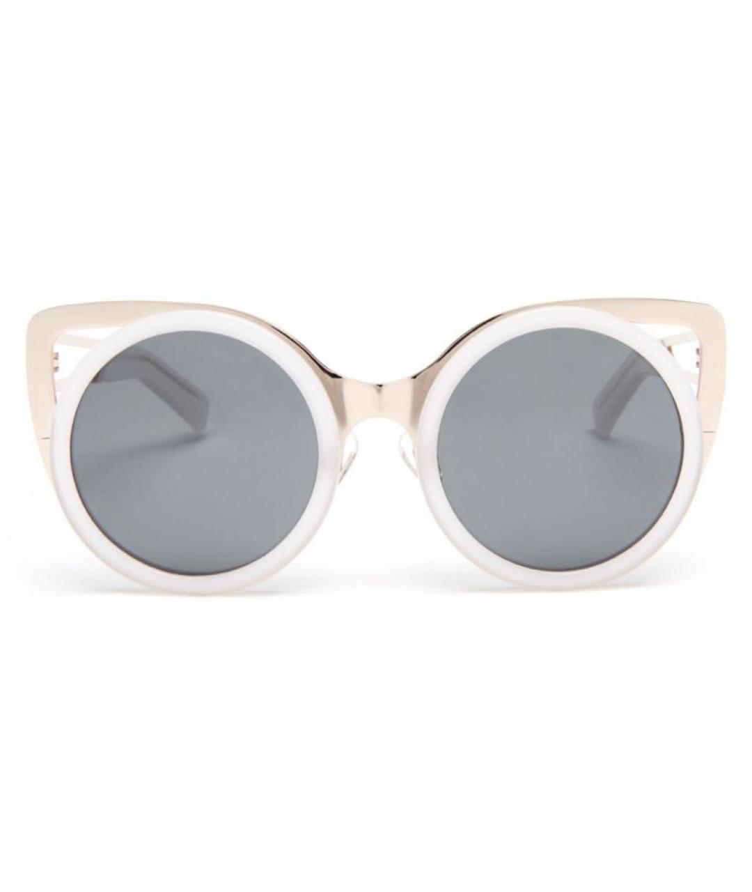LINDA FARROW Белые металлические солнцезащитные очки, фото 1