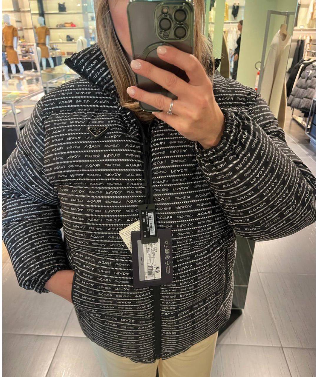 PRADA Черный полиамидовый пуховик, фото 4