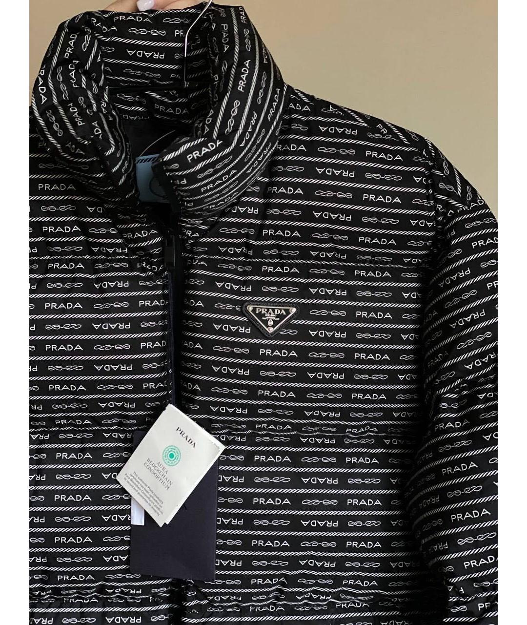 PRADA Черный полиамидовый пуховик, фото 5