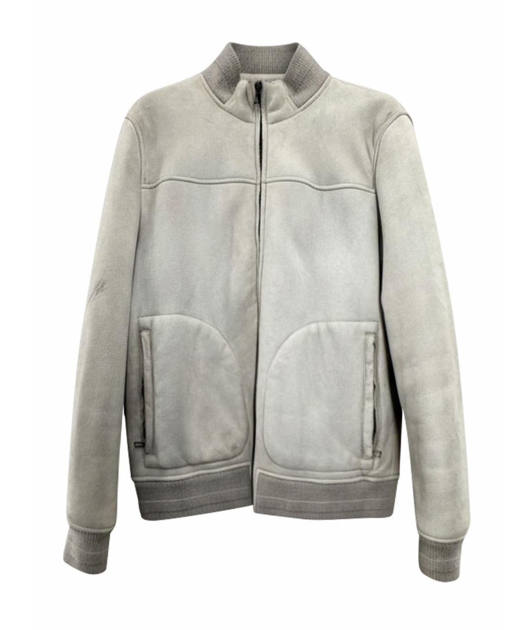 LORO PIANA Серая замшевая дубленка/шуба, фото 1